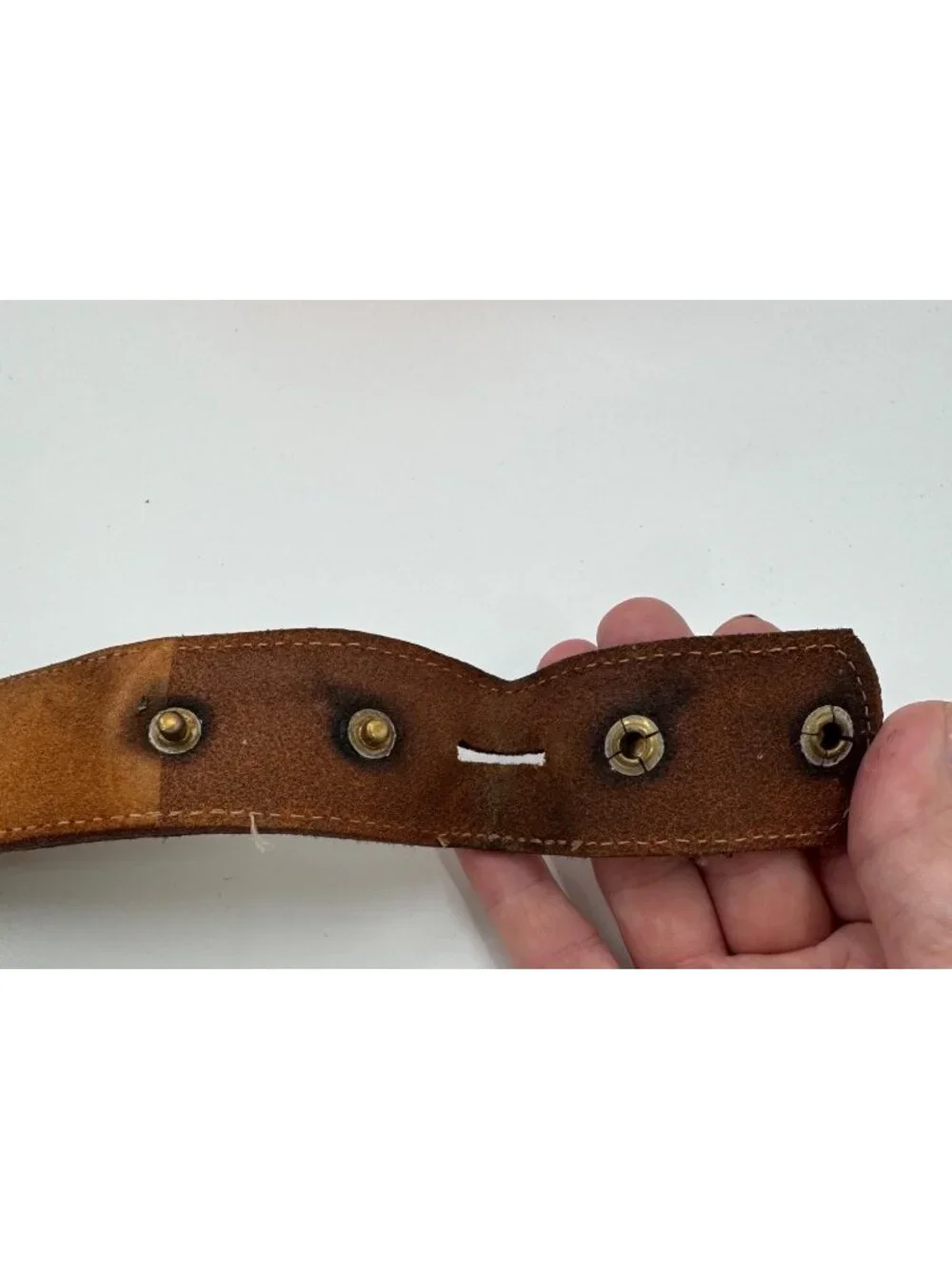 Nocona USA Genuine Lizard Leather Belt Strap Brown Size 32  Vintage Style